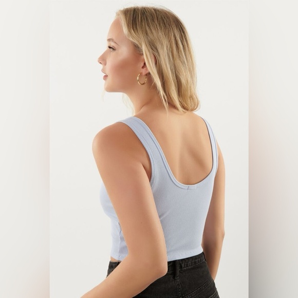 💖(2 for $15)💖 Garage Naomi Notch Front Tank in Baby Blue - Picture 5 of 8